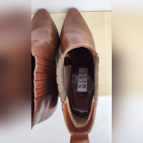 ❤️ NIB NINE WEST WOMEN'S LEATHER N-BRENDA ANKLE BOOTS - BROWN - SIZE 7 M ❤️ - Picture 5 of 12